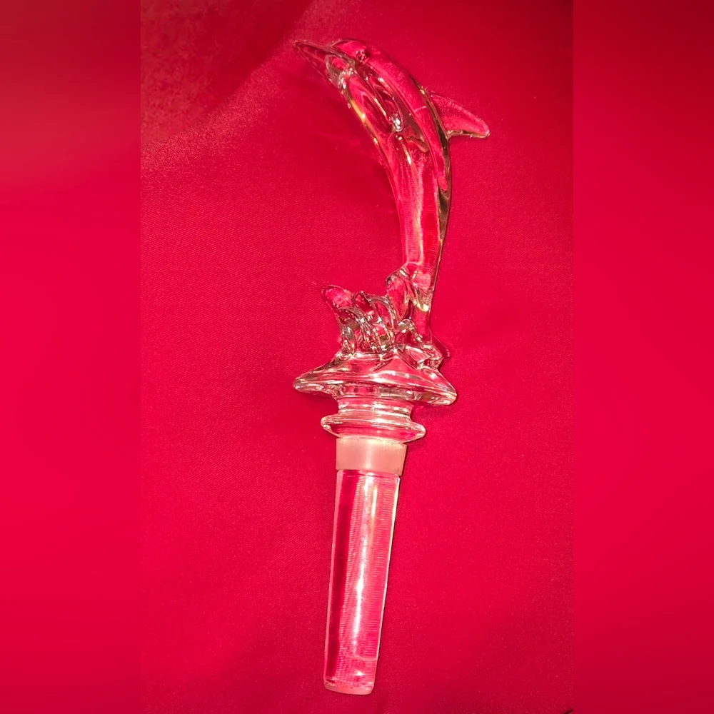 Mikasa Crystal Glass Dolphin Decanter Bottle Stopper - 7